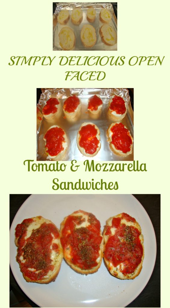 OPEN FACED TOMATO & MOZZARELLA SANDWICHES