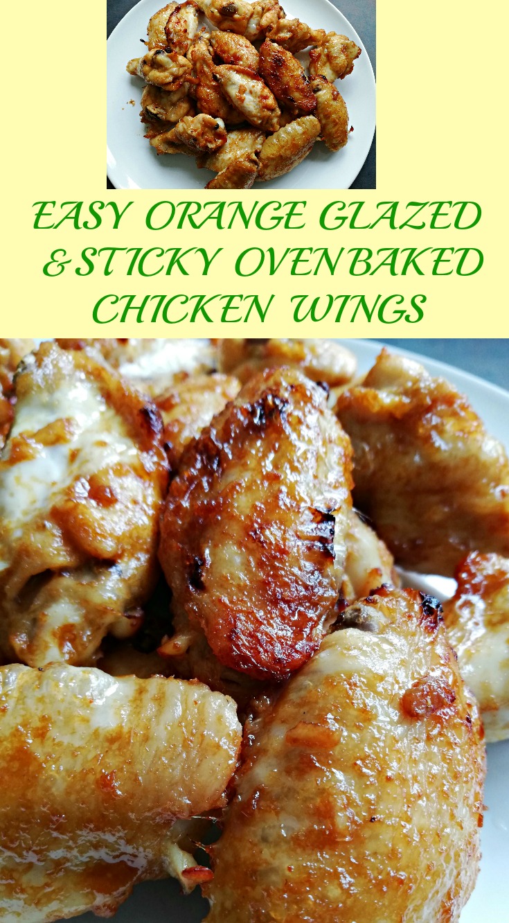 EASY ORANGE GLAZED & STICKY OVEN BAKED CHICKEN WINGS