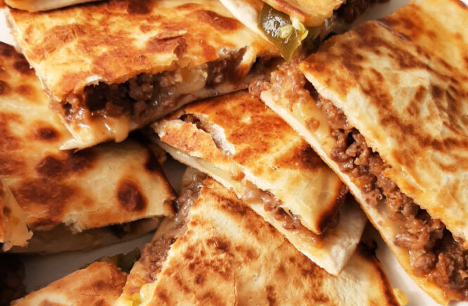 CHEESEBURGER QUESADILLAS