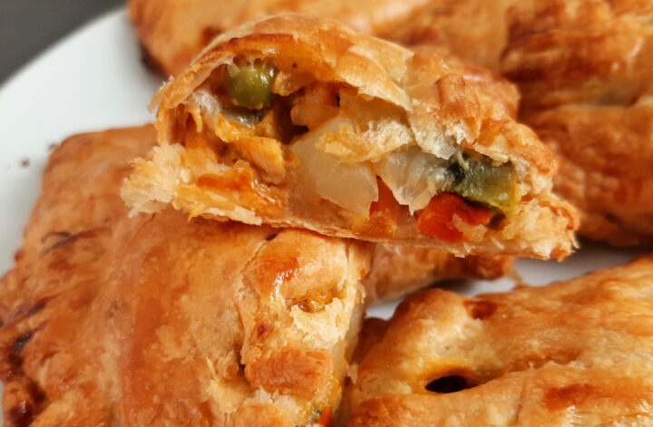 PUFF PASTRY CREAMY CHICKEN AND VEGETABLE HAND PIES