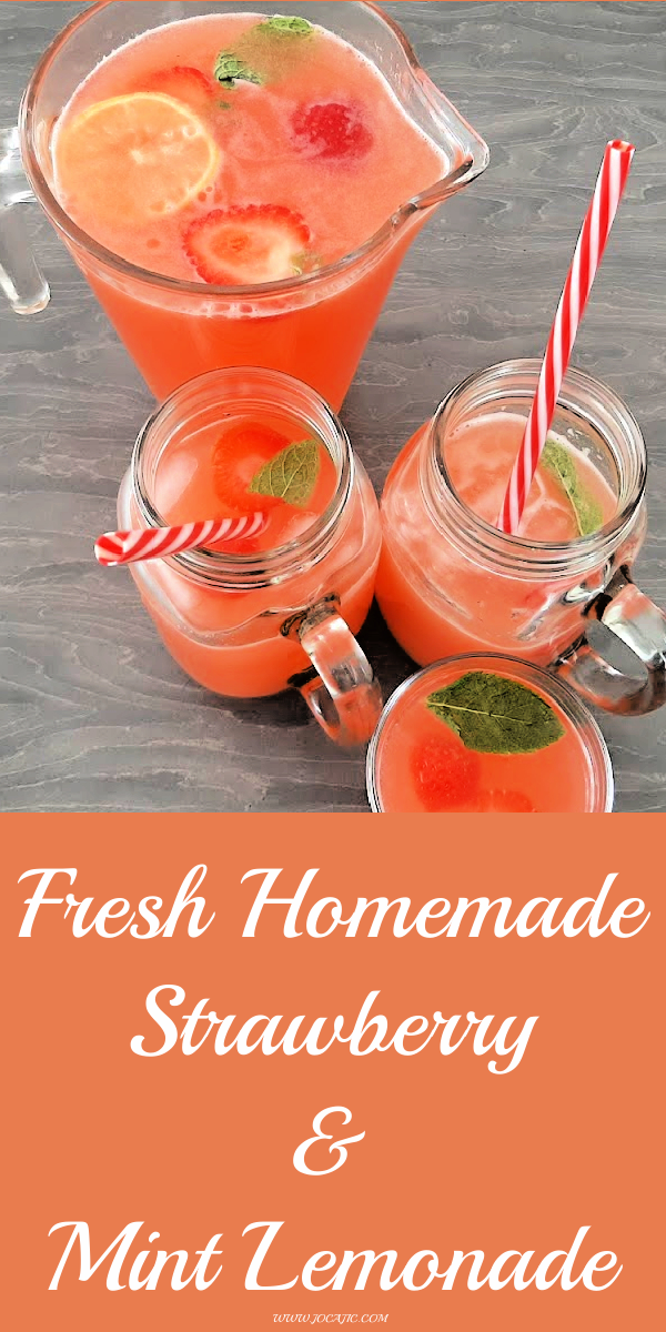 FRESH HOMEMADE STRAWBERRY & MINT LEMONADE